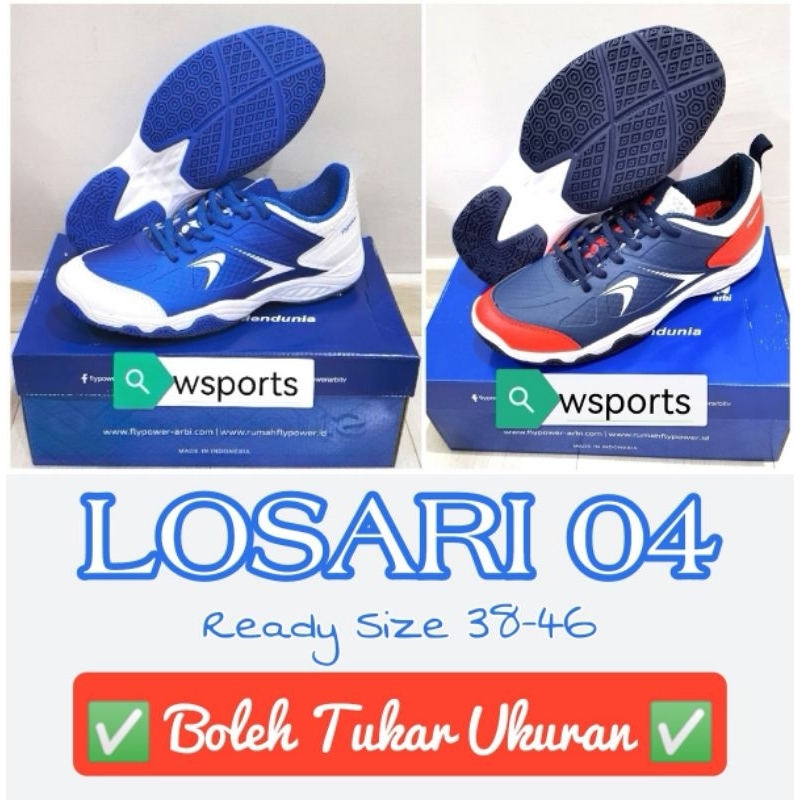 [Boleh Tukar Ukuran] Sepatu Badminton Flypower Losari 04 05 Original