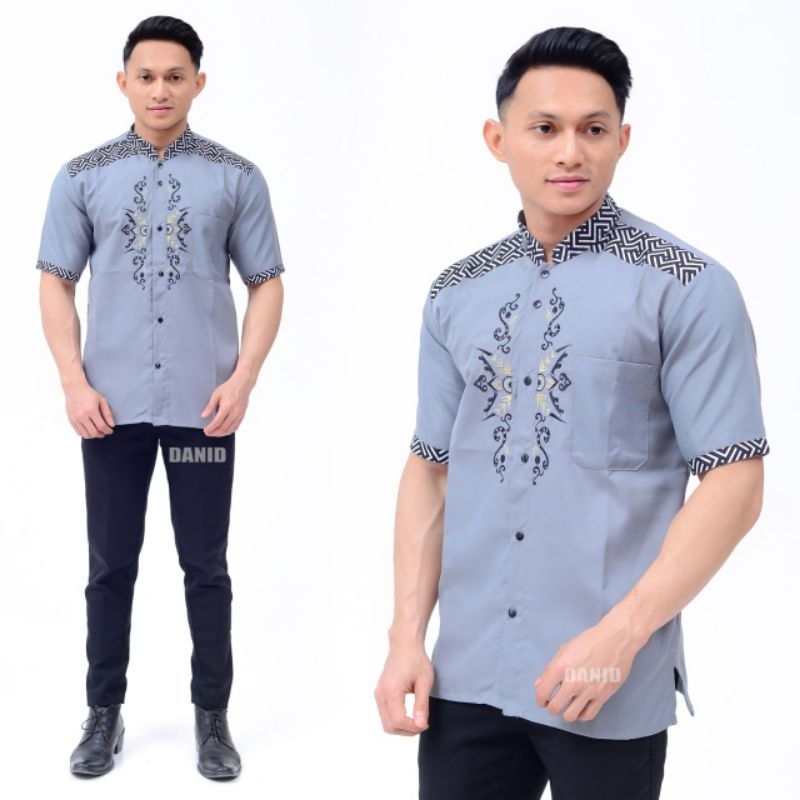 Koko Batik Fashion Muslim Kombinasi C07 Al Haramain Hijau M/L/XL Dewasa