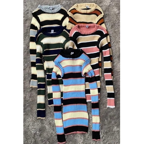 Bica sweater Rajut polet stripe