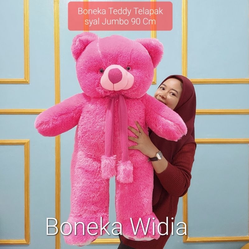 Boneka Teddy Bear Syal Telapak Jumbo SNI