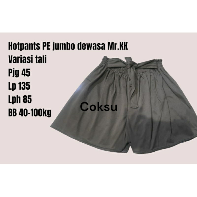 hotpants PE dewasa jumbo variasi tali BB 40-100 KG (paket 3 pcs 47k)