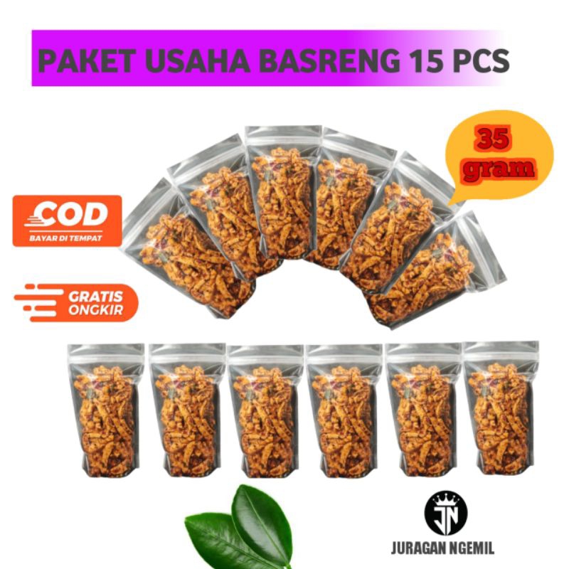 

paket usaha basreng 15 pcs kemasan 35grm + Bonus