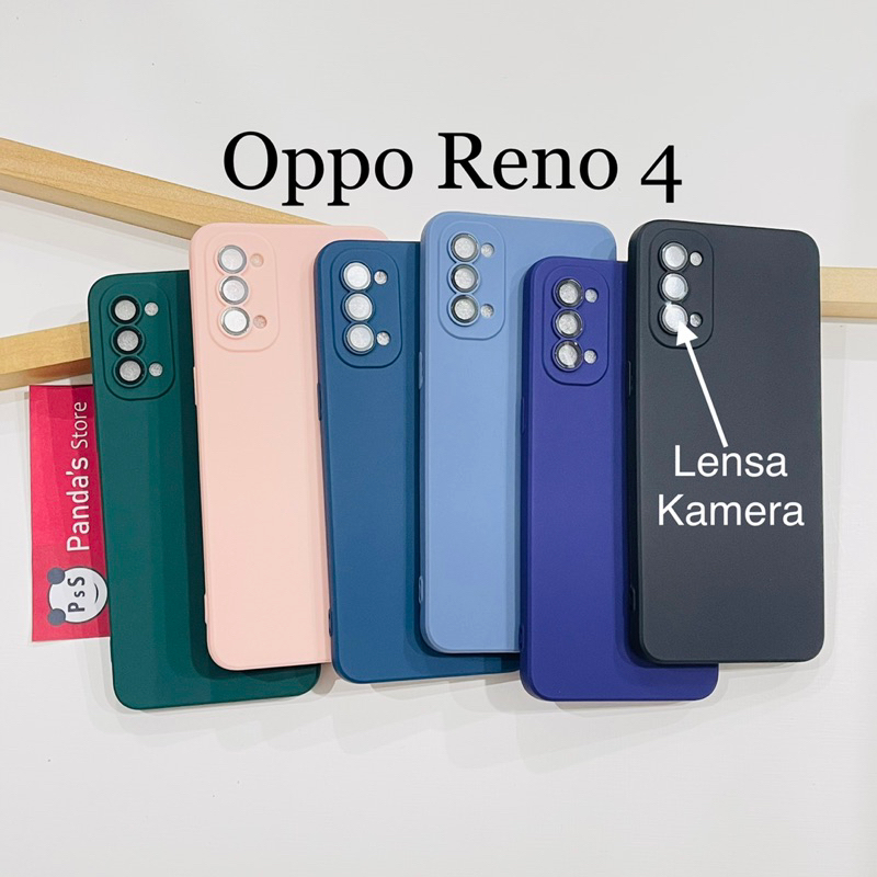 Case Oppo Reno 4 Lenspro Makaron Full Color Softcase Pro Lensa