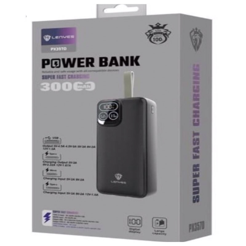 Powerbank Lenyes PX-357D 30.000Mah Super Fast Charging PX357D Powerbank