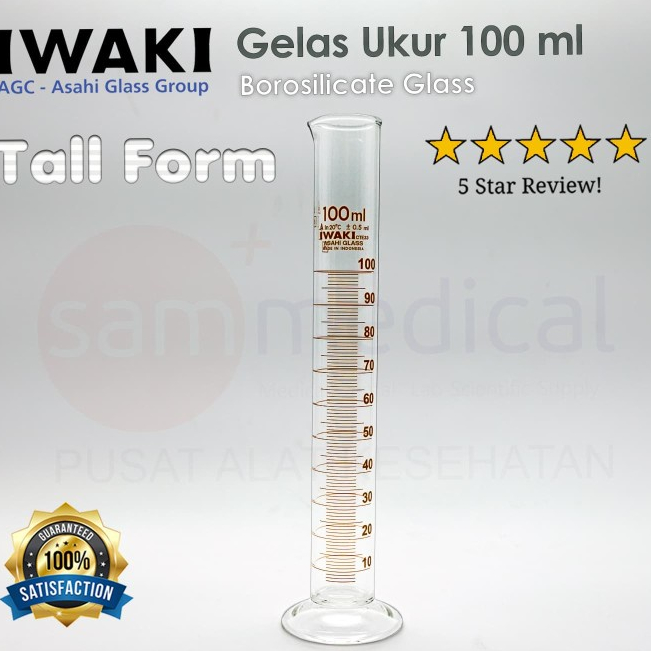 IWAKI Pyrex Gelas Ukur Measuring Cylinder Gelas Takar - 100 ml