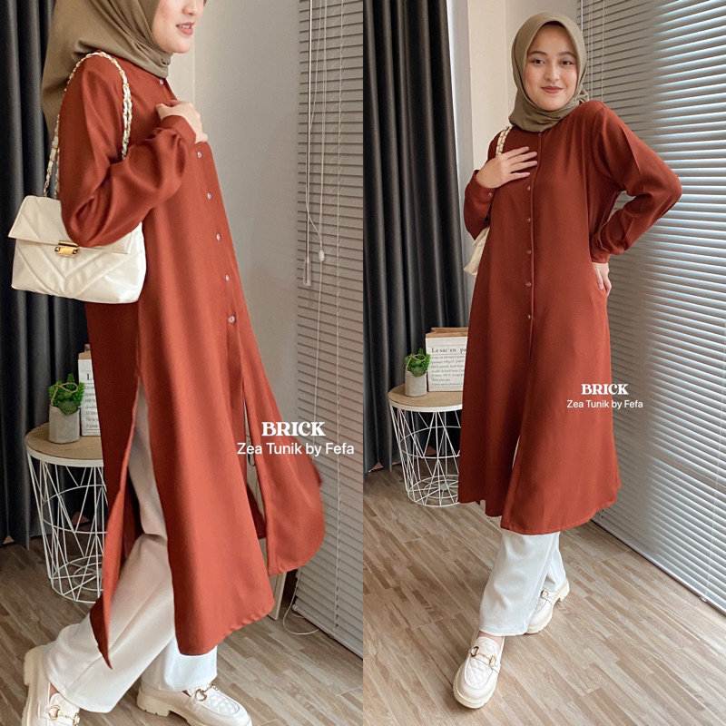 ZEA TUNIK / LONG CARDIGAN - BAHAN SHAKILA PREMIUM By fefastyle