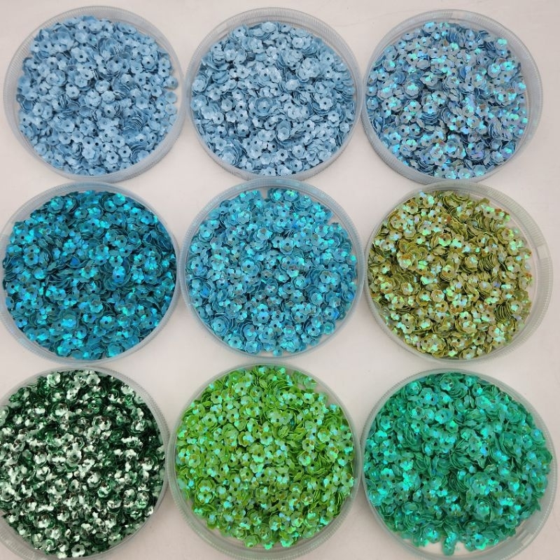 MOTE PAYET SEQUIN RAMBOCI bentuk SAKURA 8 MM - KILAU kualitas CANTIK per10gram