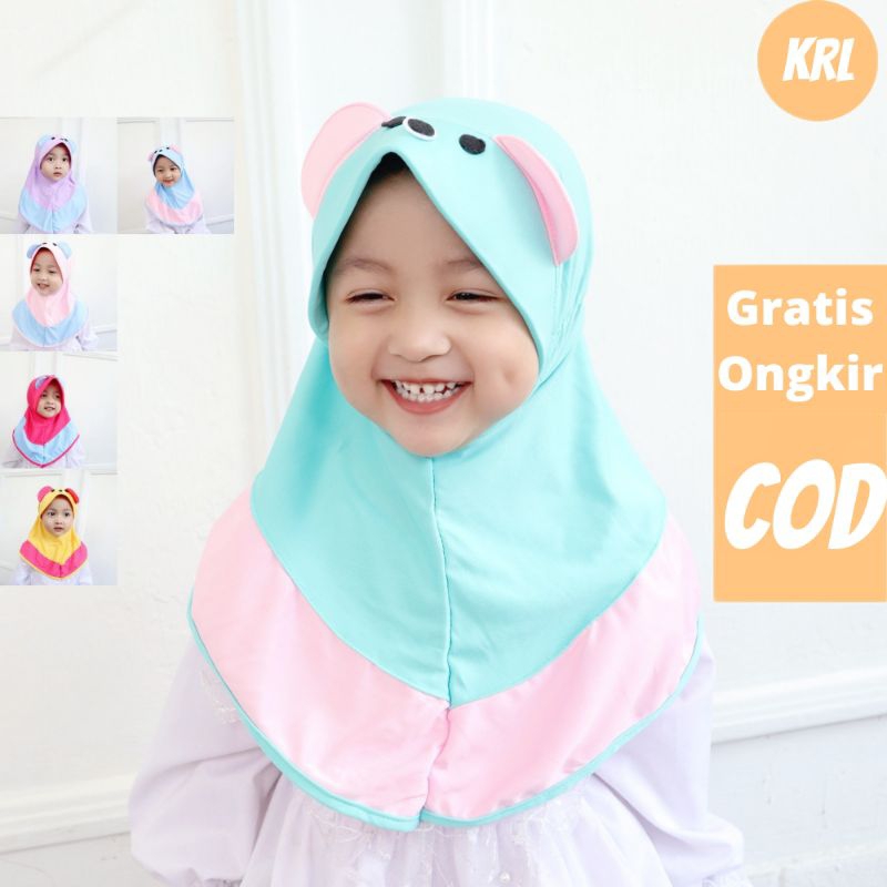 HIJAB BAYI PANDA / HIJAB BAYI LUCU / HIJAB BAYI MURAH / HIJAB ANAK / KERUDUNG ANAK