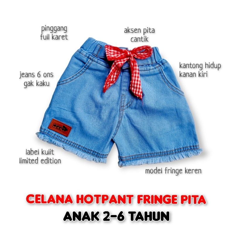 Celana Hotpants Jeans Pita Anak 1-6 Tahun / Celana Pendek Denim / Jin / Jins / Jean kids perempuan s