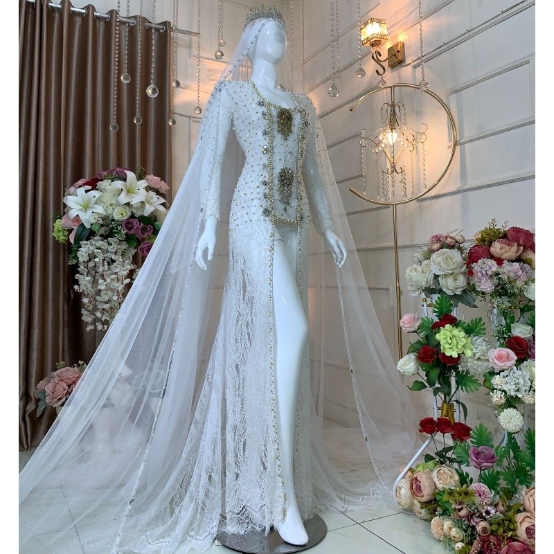 GAUN PENGANTINPEYET JEPANG/ GAUN PENGANTIN PREMIUM EKOR LANSUNG// GAUB MODERN  GAUN JUBAH || GAUN MEWAH  FUL PAYET || BAJU PENGPENGANTEN TERBARU 2021