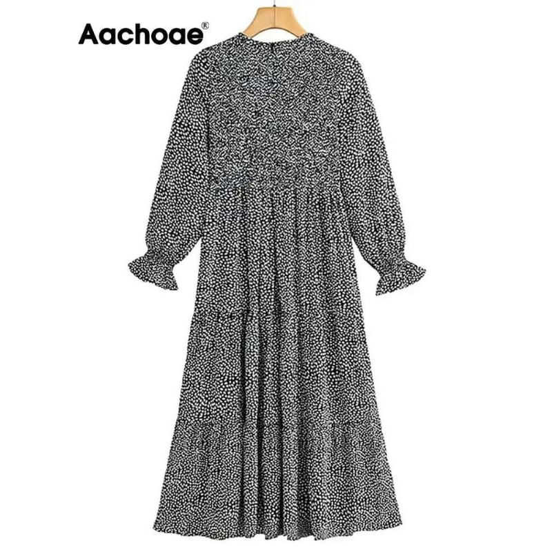 dress dada smoke lengan balon