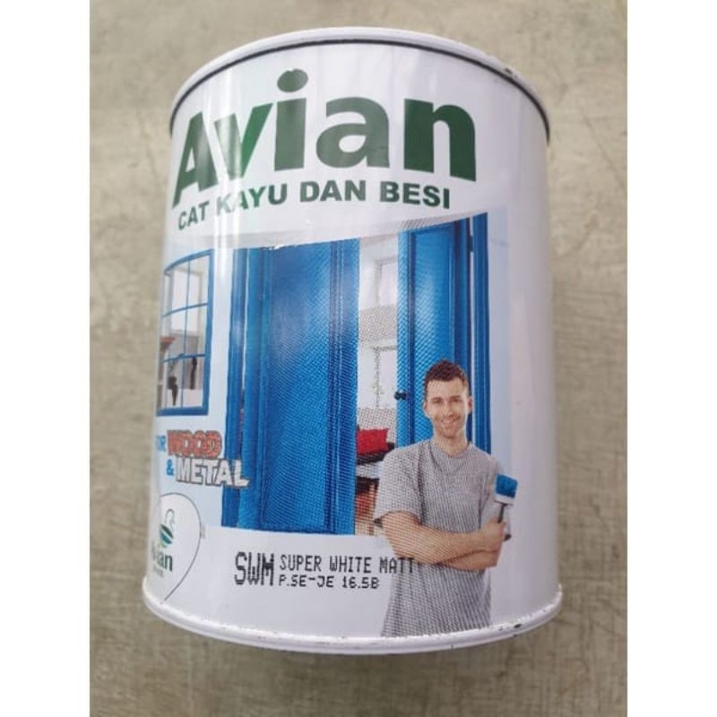 ✨Cat kayu dan besi Avian 0,9 L , warna putih doff