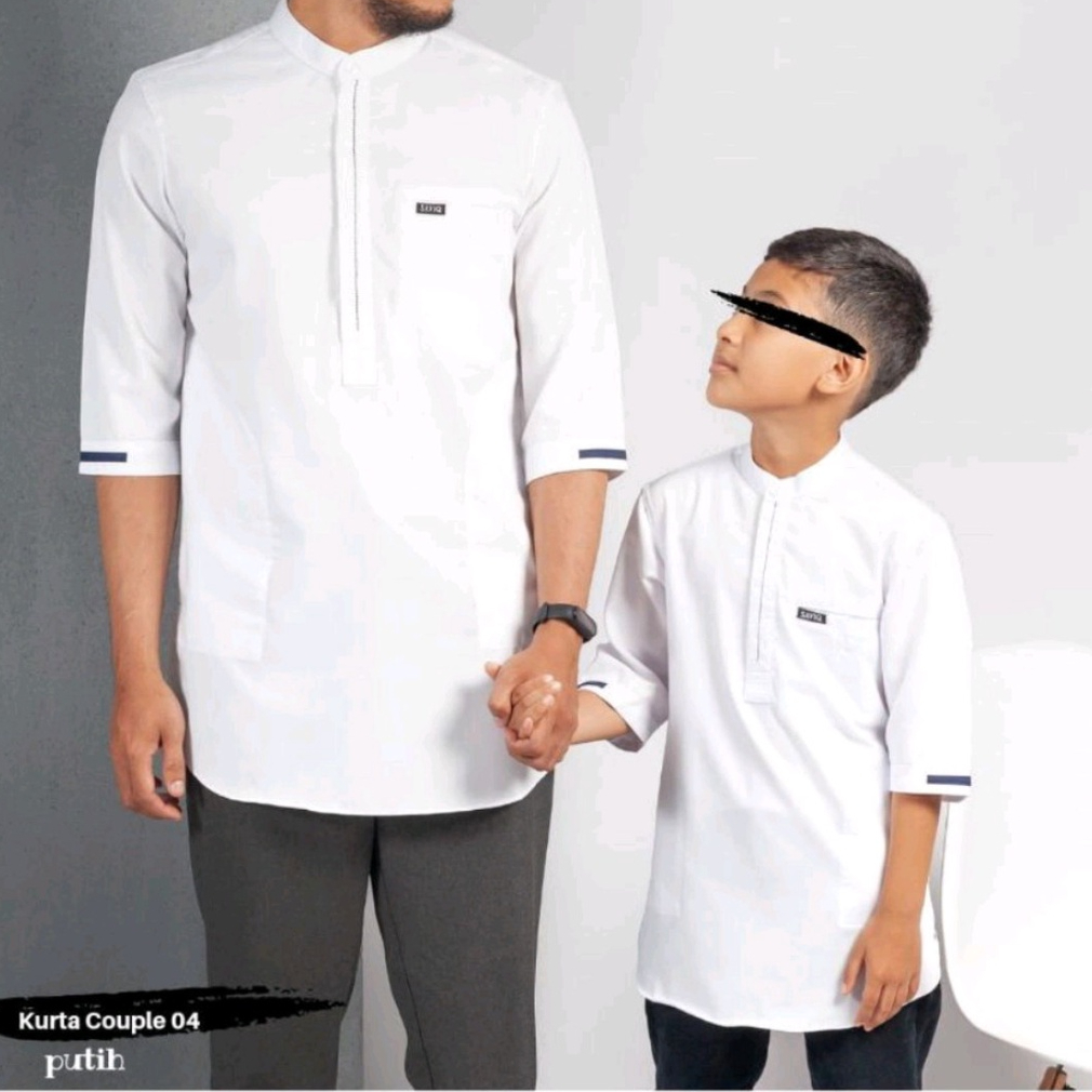Baju koko couple anak kurta pakistan saviq 3/4 polos kemko