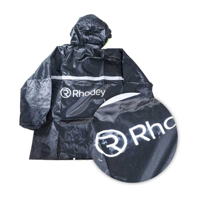 Rhodey Pole Jas Hujan Motor T1 size M Hitam Logo Rain Coat Baju Celana