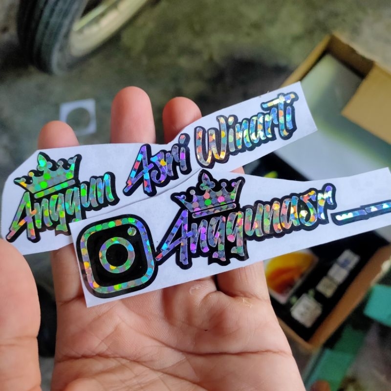 NEW!! VIRAL CETAK STIKER CUTTING MAHKOTA HOLOGRAM GLITTER| STIKER PROMO CUSTOM NAMA