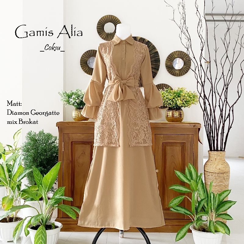 gamis alia coksu/gamis lebaran terbaru/gamis lebaran keluarga/gamis couple family/gamis jumbo