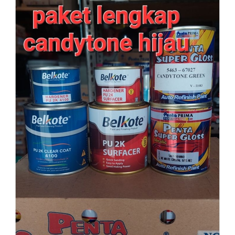 CAT PAKET LENGKAP PENTA SUPER GLOSS CANDYTONE GREEN - CANDY HIJAU