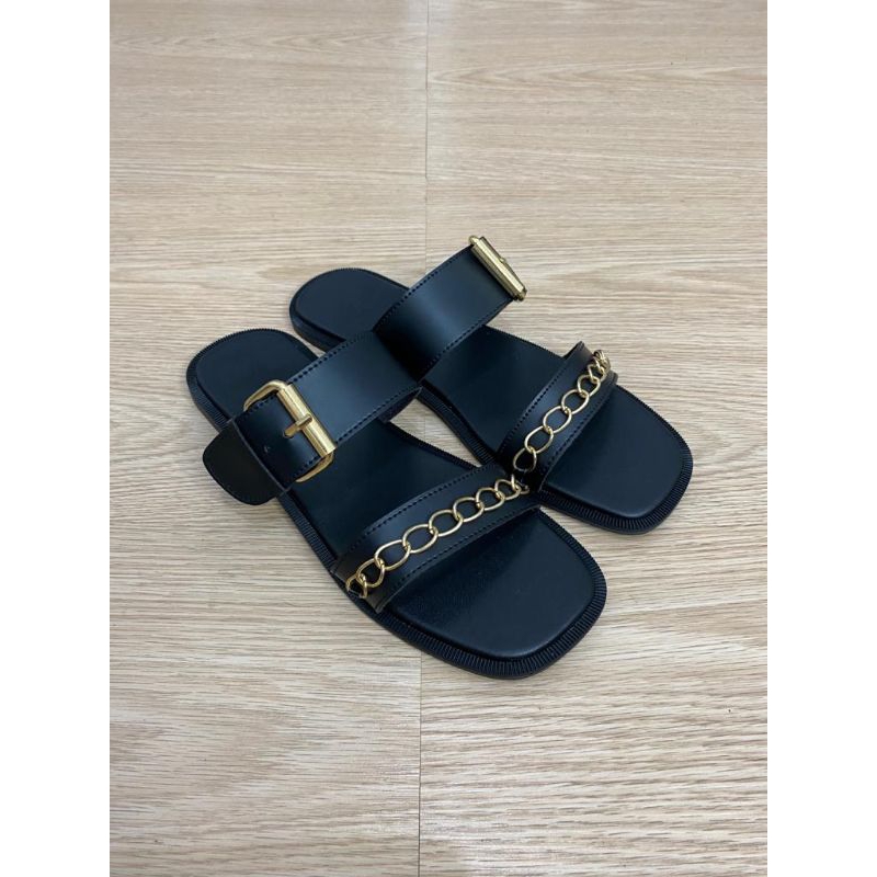 SANDAL FLATS AMANDA GESPER RANTAI/Sandal wanita / sandal murah