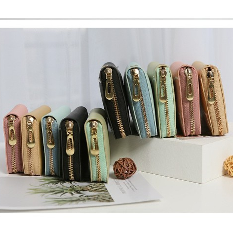 Dompet Panjang Mini Zipper Wanita Kulit Sintetis Motif Kartun Dompet Kulit Korea COD Azgalery D49