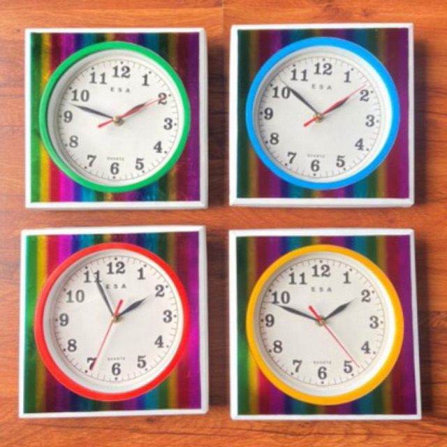 jam dinding esa 480/jam dinding kecil/jam dinding bagus/Jam Dinding RAINBOW