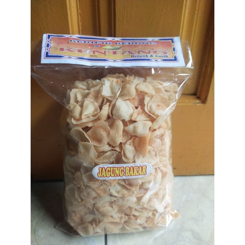 

cemilan keripik kentang/keripik kerang rasa jagung bakar