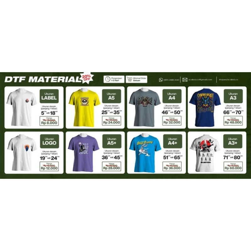 daftar harga sablon dtf satuan