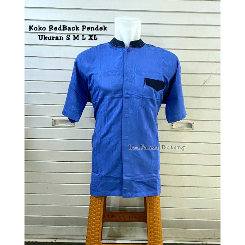Kemko Redback Pendek Biru Benhur Kemeja Koko Baju Muslim