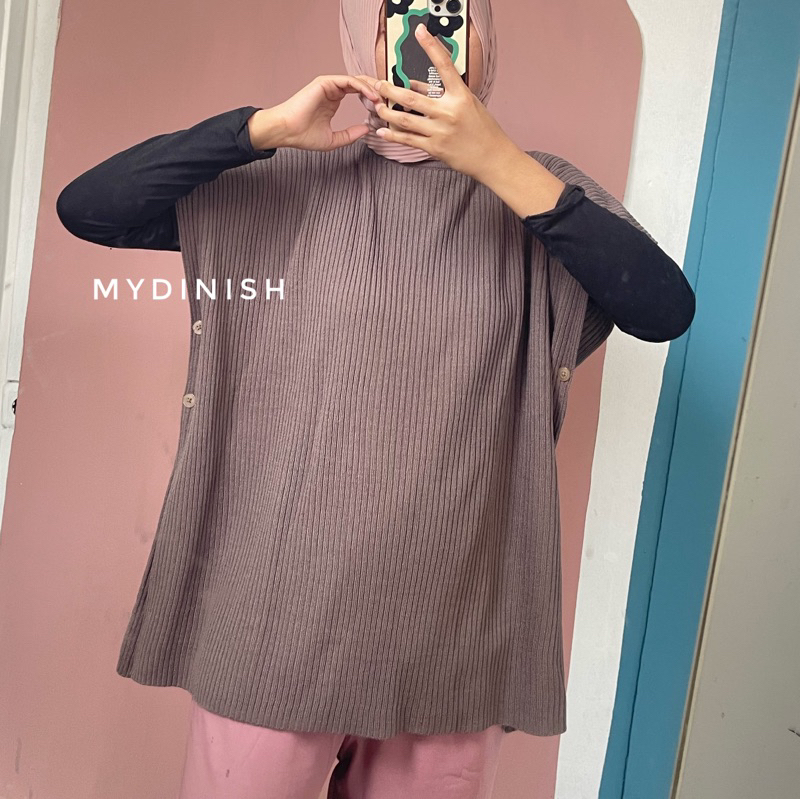 Siraya Long Vest Oversize - Rompi Wanita Korea