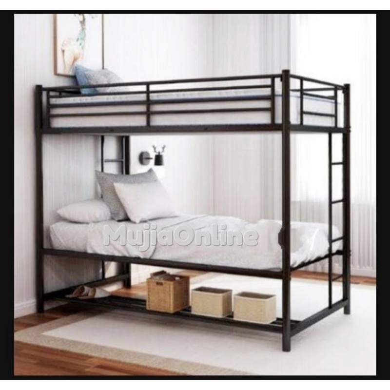 Ranjang Tingkat 2 Besi Susun Dua Rak Kolong Meweh Kuat Murah