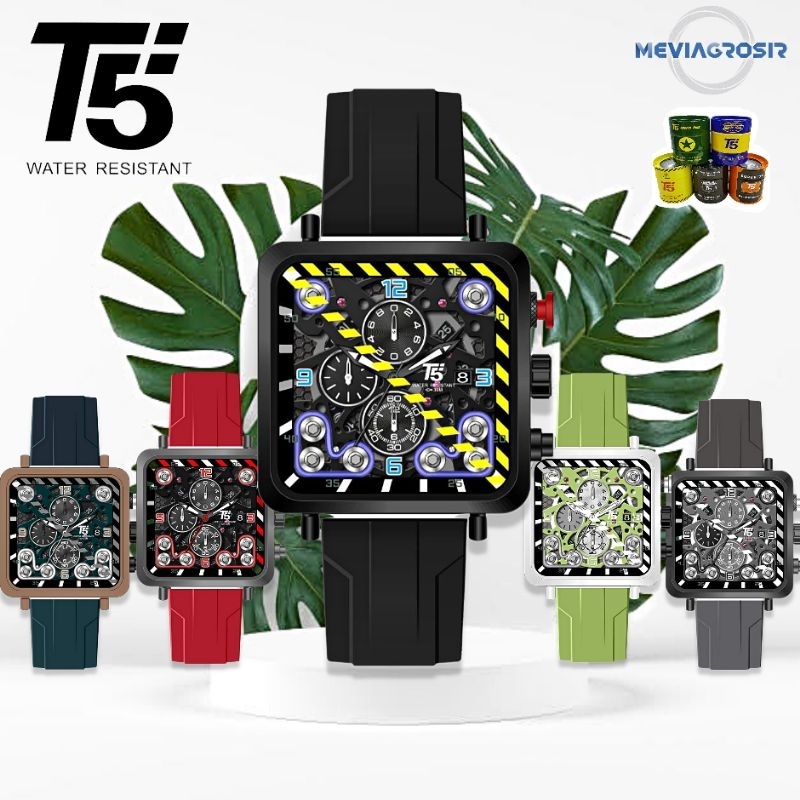 JAM TANGAN PRIA T5 H3945 H394G 3945 ORIGINAL CHRONOGRAPH AKTIF TAHAN AIR 3 ATM 30m FREE BOX + PAPERB