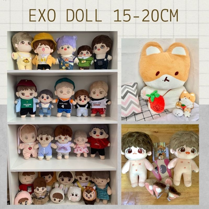 Boneka EXO DOLL 20cm 15cm Baekhyun Chanyeol Chen Xiumin Lay Suho