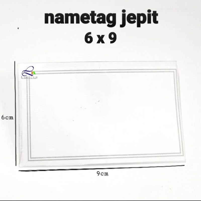 Name Tag Jepit ID Card Plastik 6 x 9