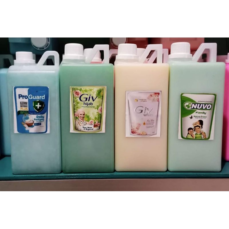 (ORIGINAL 100%) SABUN MANDI REPACK 1 LITER Lux // Nuvo // LIFEBUOY// GIV // SHINZUI