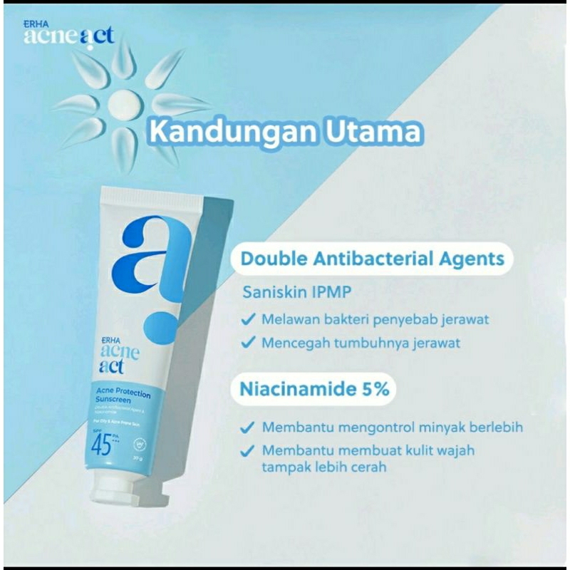 ERHA AcneAct Acne Sun Friendly SPF45  30 g - Sunscreen Wajah Jerawat