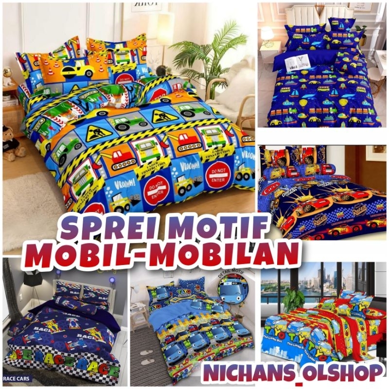 SPREI MOTIF MOBIL-MOBILAN SEPREI ANAK LAKI-LAKI SPREI MOBIL MAC QUEEN UK 120X200 , 180X200 / SPREI K