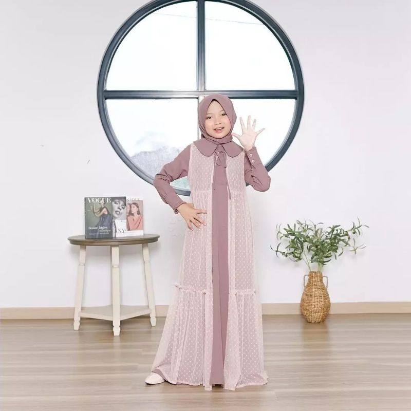 Cod Gamis Anak Remaja Tanggung Usia 9-10-11-12 Tahun Yumna Dress Kids Tanggung Mewah Bahan Sakila Mi