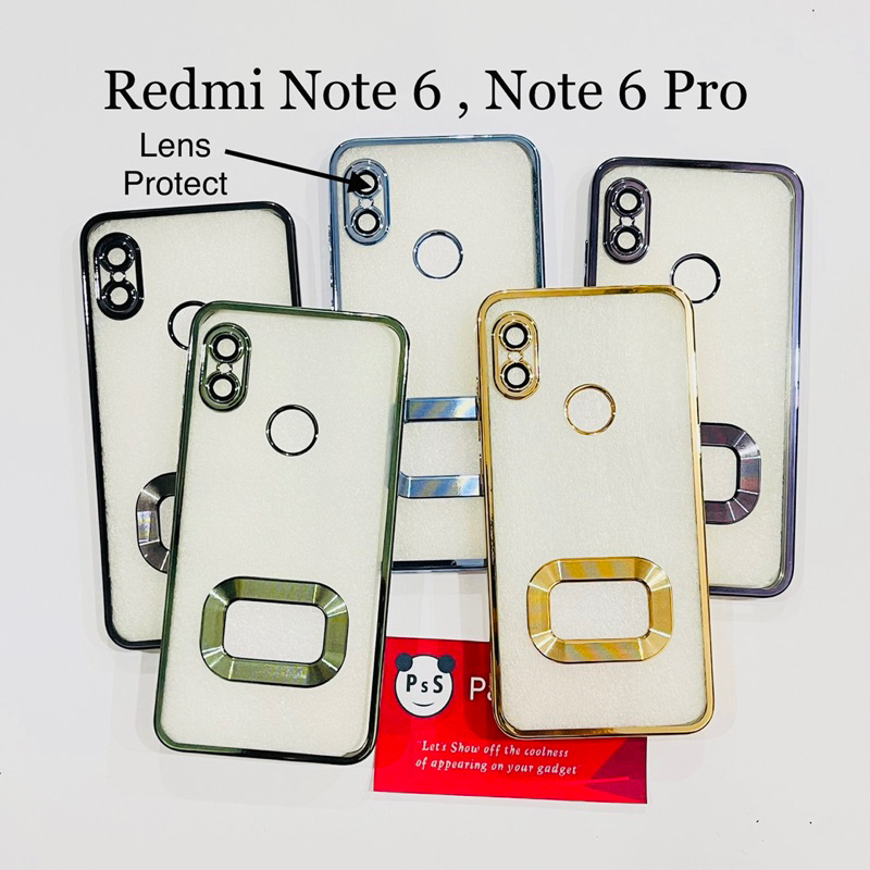 Softcase Redmi Note 6 / Note 6 Pro Lens Protector Circle Chrome Logo Clear Case