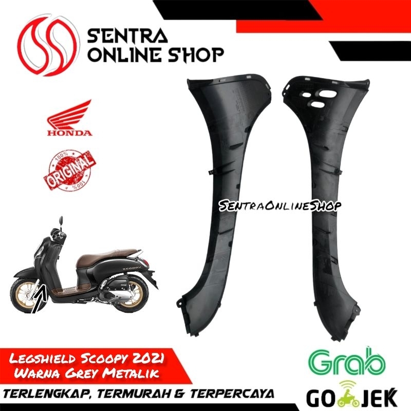 Sayap legsil legshield luar kanan kiri scoopy all new 2021 grey abu abu metalik original