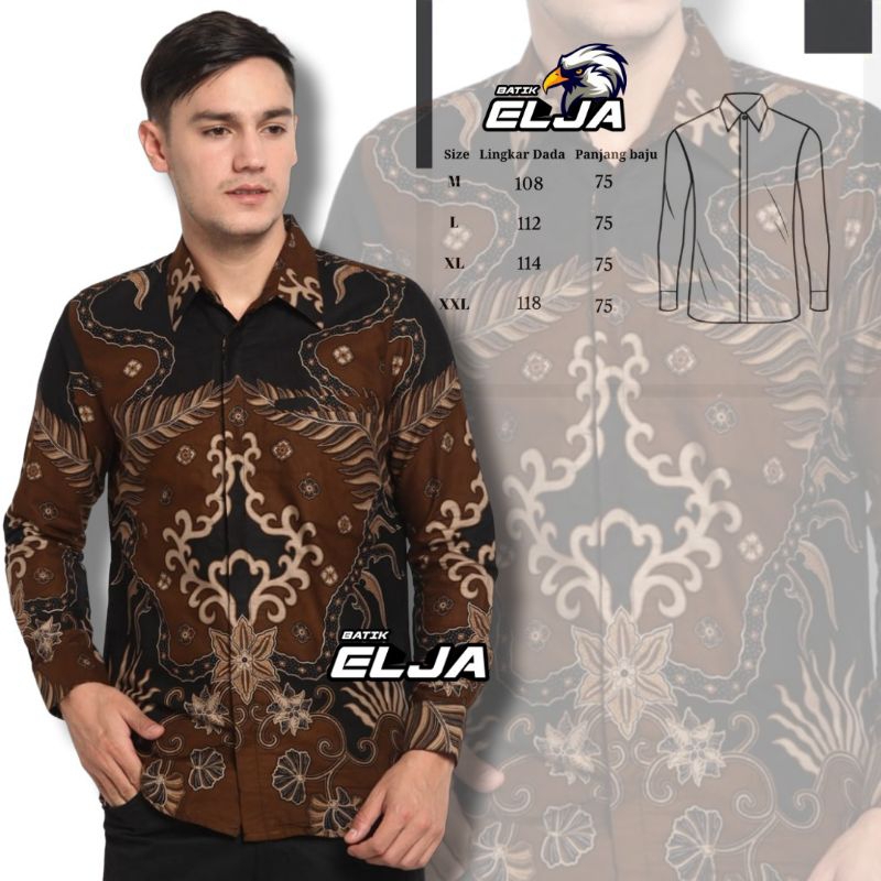 Baju Batik Pria Lengan Panjang Modern Premium Terbaru Motif Bagus