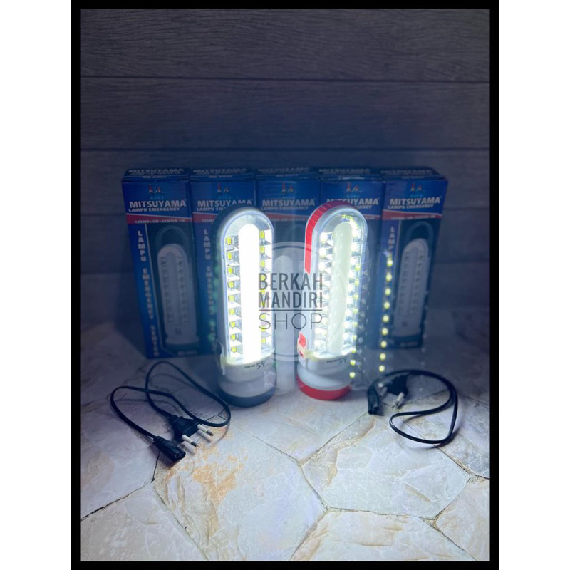 Lampu Emergency MS-6032 // Senter LED 18 SMD + 5 W + SENTER 1 W Mitsuyama Bisa COD