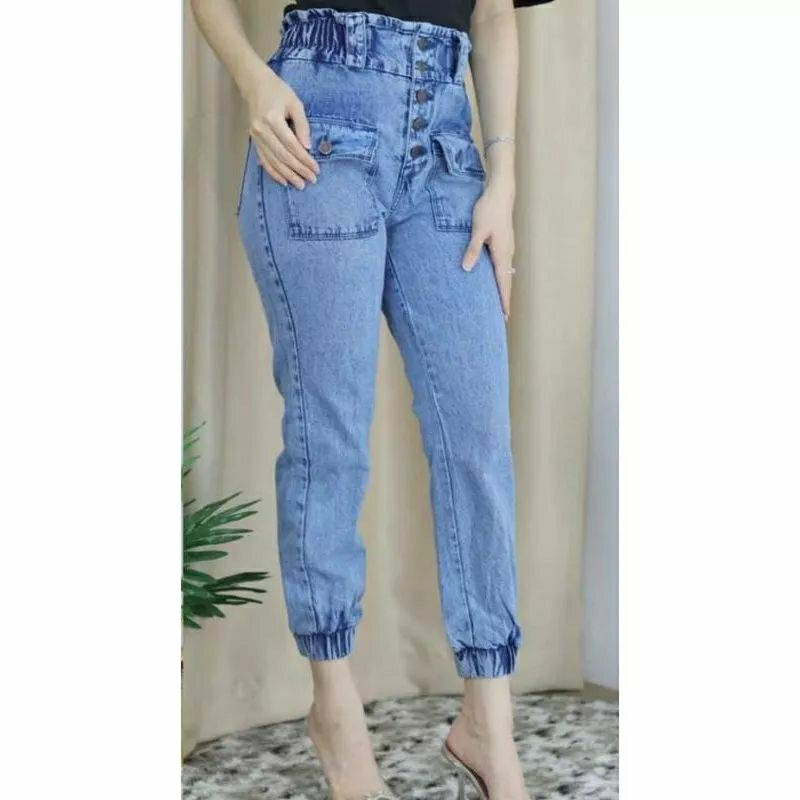 Celana Baggy Jeans Wanita Jogger Boyfriend