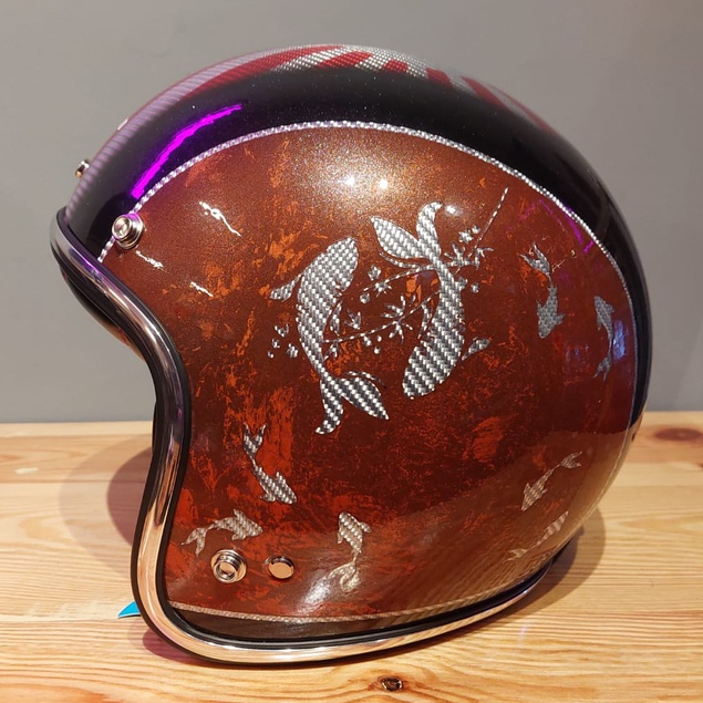 JERICHO CARBON CF500 SILVER JAPANESE | HELM HALF FACE | ORIGINAL JERICO