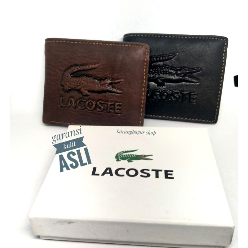 Dompet Import kulit asli pria Logo Lacoste