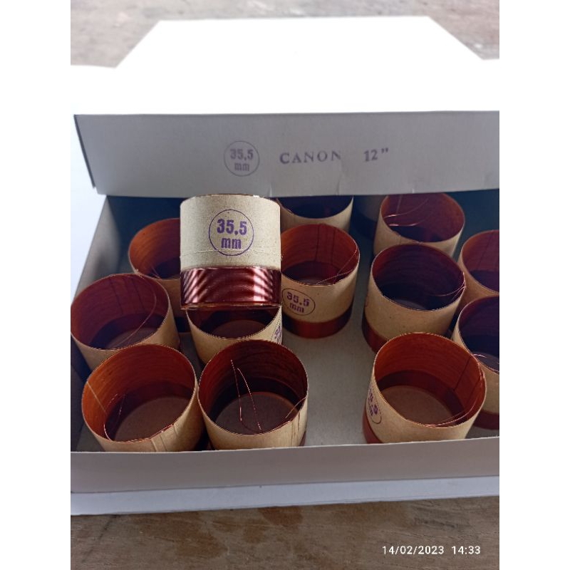 spul sepeker 12 inch merek cannon woofer/full range diameter spul 35,5mm tembaga murni