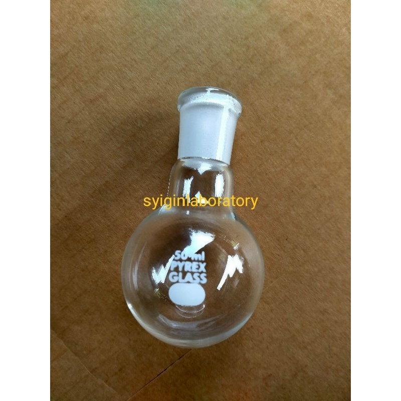 Labu didih-Boiling Flask 50 ml Round Bottom PYREX CLASS A