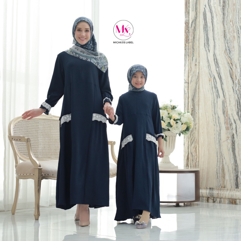 GAMIS POLOS COUPLE IBU DAN ANAK PEREMPUAN GAMIS CRINKLE HAGIA SOPHIA