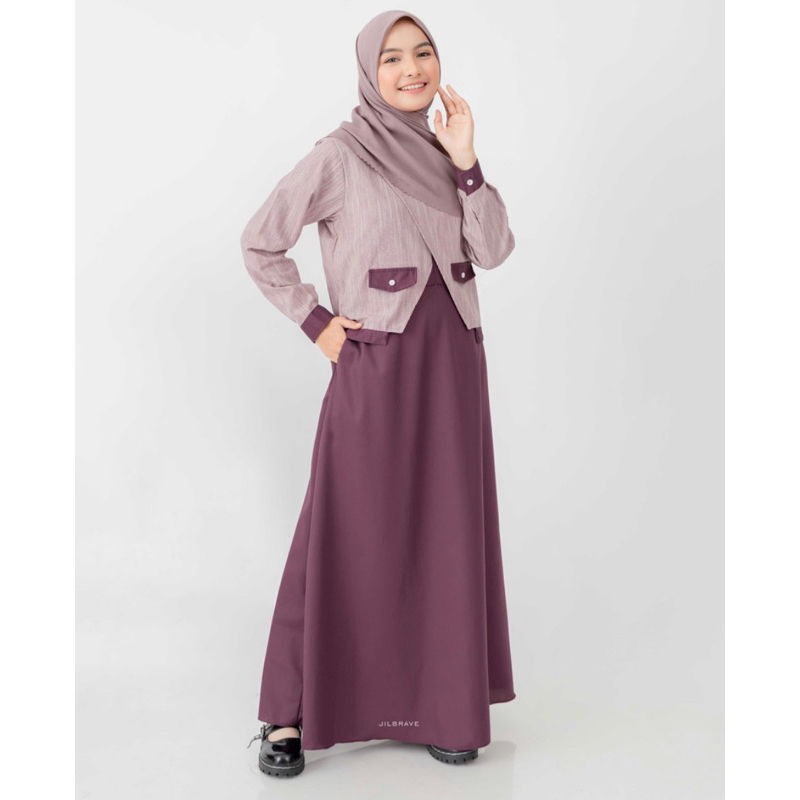 Gamis Dress Jilbrave Ghea Grape New Ori