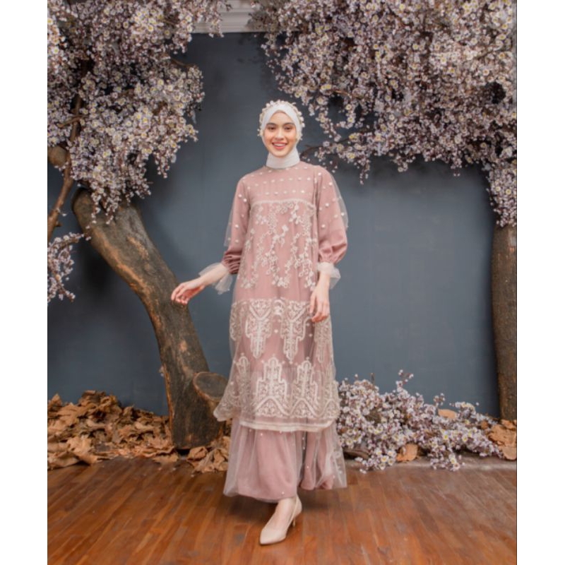 HELEN DRESS MOCCA SIZE A B BY ABINAYA BUTIK (FREEBOOKED)