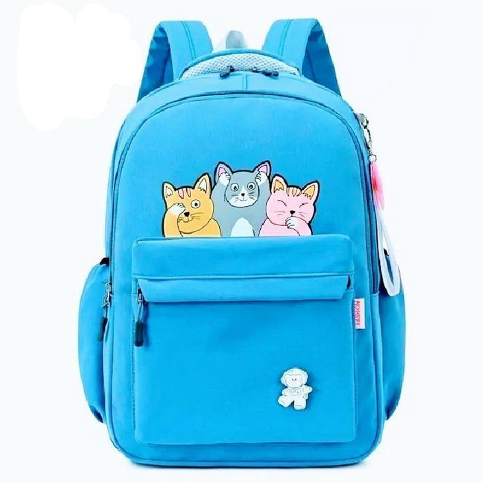 Rayhana - Tas Ransel Sekolah Anak Anak SD SMP Motif Karakter Kartun 3 Kucing