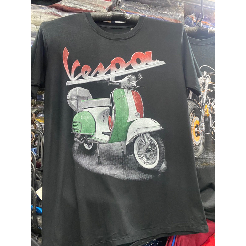 kaos tshirt MOTOR VESPA hitam